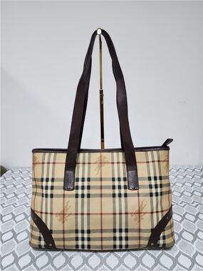Burberry London Haymarket Check Shoulder Bag Beige/Brown